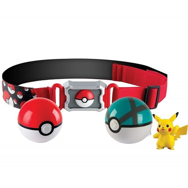 TOMY Pokemon Genuine  Elf Ball Belt Pikachu Pokeball Pocket Monster Variant ModelToy Set cosplay Action Figure Model Kids Toy