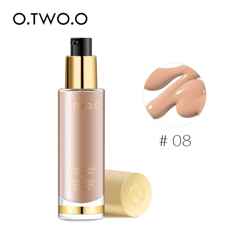 O.TWO.O Liquid Foundation Invisible Full Coverage Make Up Concealer Whitening Moisturizer Waterproof Makeup Foundation 30ml