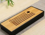 Bamboo Tea Tray Solid Bamboo Tea Board Kung Fu Tea Set with Drain Rack Tools Tea Serving Teapot Tray Set Teal Kitchen Accessorie