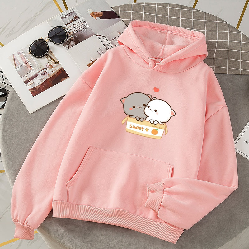 Grunge Ästhetische Kapuzenpullover Frauen Kawaii Übergroße Grafik Sweatshirt Damen Casual Harajuku Paar Kleidung Sudadera Mujer