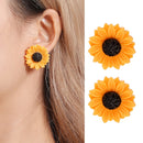 Pendientes de girasol de dibujos animados SMJEL para mujer, pendientes llamativos de flor de sol grande a la moda, joyería coreana, regalos para mejores amigas