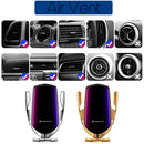 Cargador inalámbrico de sujeción automática para coche, carga rápida de 10W para iPhone 14 13 12 11 Pro Max X 8 Pro, soporte para teléfono con Sensor infrarrojo Qi