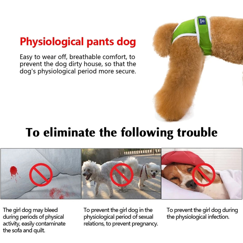 Hundewindeln Physiologische Hose Waschbare Hündchenwindeln für Hündinnen Shorts Weiche Mädchen Hundehosen Haustier Unterwäsche Sanitärhöschen