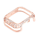 Armor Copper Schutzhülle für Apple Watch 7 Series 6 SE 5 4 3 Carved Diamond Cover Bumper für Iwatch 41mm 45mm 40mm 44mm 42mm