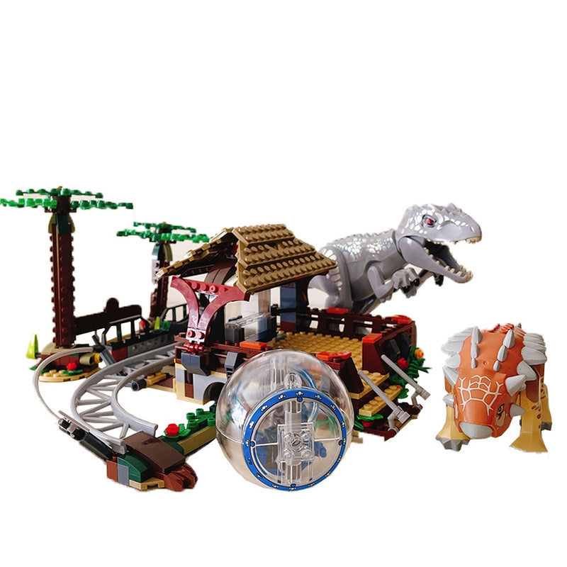 Jurassic Dinosaur World Mechanischer T-Rex Indominus Tyrannosaurus Ankylosaurus Bausteinziegelsteine ​​Spielzeug für Kindergeschenk 75941