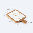Nordic Golden Marble Texture Plate Ceramic Home Round Western Steak Dish Dessert Plate Square Tray Kitchen Cutlery Tray