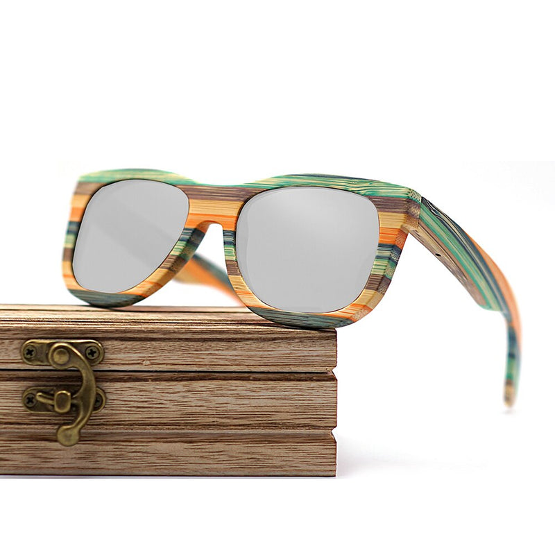 2020 Herren Sonnenbrille Polarisierte Bambus Holz Spiegel Objektiv Sonnenbrille Frauen Marke Design Bunte Schattierungen Handgefertigt