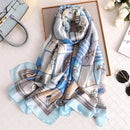2022 180*90cm Women Scarf Summer Silk Shawl Lady Wrap Soft Female Europe Designer beach bandanna foulard muffler girl pareo
