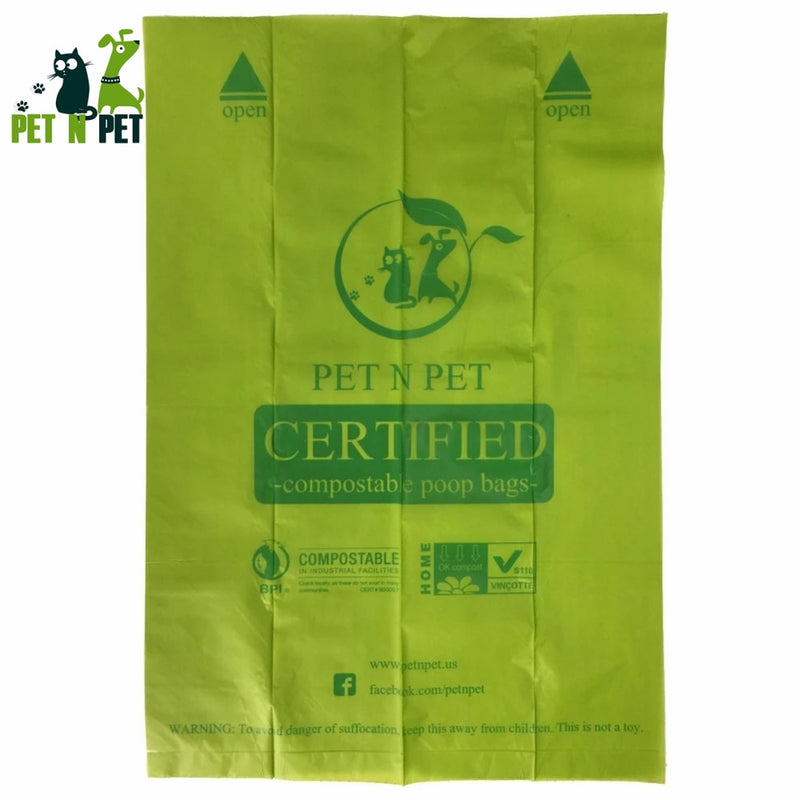 PET N PET Dog Poop Bags Environmentally Biodegradable Friendly 240/120 Counts Firm Cleaning Dung Bagsand Suitable for Product