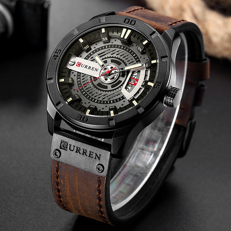 CURREN, moda novedosa, relojes creativos, reloj de pulsera deportivo de cuarzo militar informal, fecha de visualización, reloj Masculino, reloj Hodinky Masculino