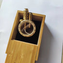 Handmade Pure Copper Gasoline Lighter Quartz Visible Transparent Oil Tank Lighters Portable Round Collection Gift for Man