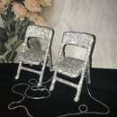 Bling Mini Chair Super Cute handmade Rhinestone Messenger Folding Chair for Personal Decor Desk Decor Home Accessories