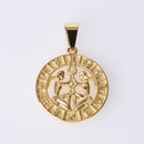 Jeroot Wholesales Stainless Steel 12 Horoscope Pendant Zodiac Sign Jewelry 12 Constellations Necklace