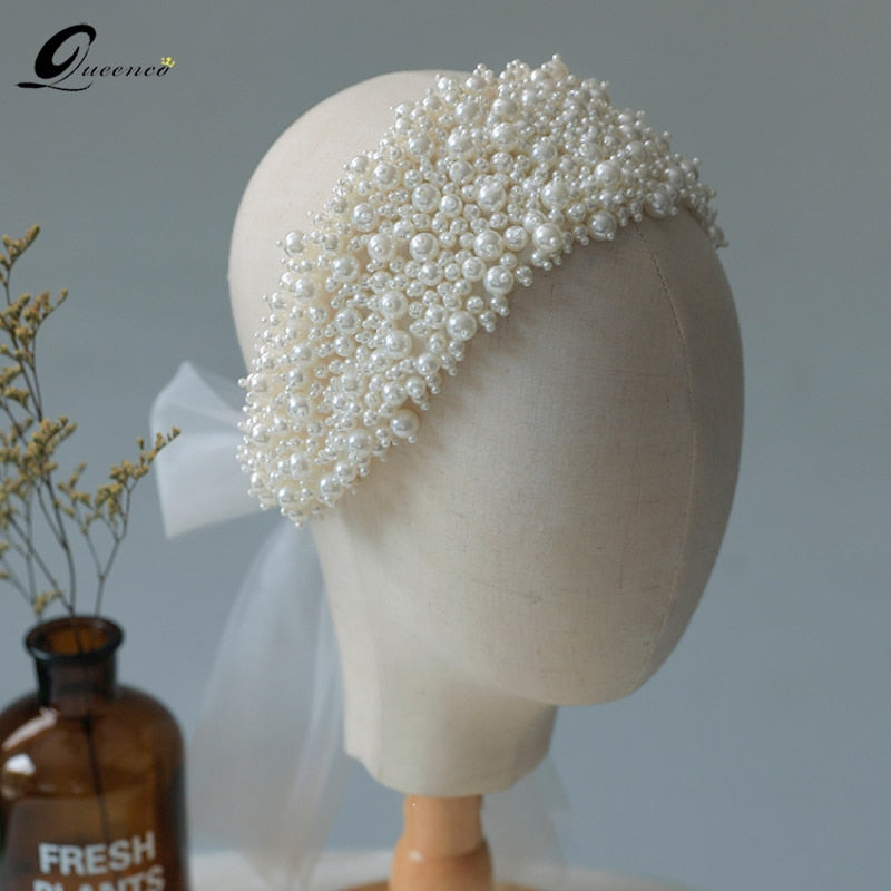 Stirnbänder für Frauen Bandeau Ali Pearl Hair Opaski Vintage Accessoires Haarband Novia Braut Stirnband Accesorios Para El Cabello