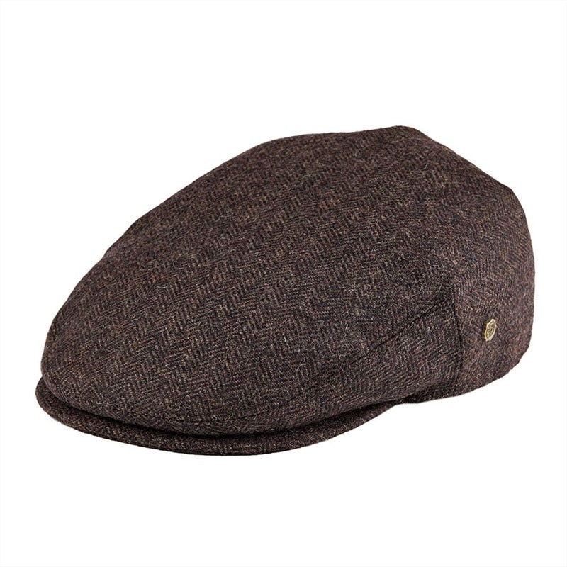 VOBOOM Ivy Cap Herringbone Flat Caps 50% Wool Tweed Scally Cabbie Hat NewsboyCap Bunnet Paddy Dai Cheese-cutter Driving Hats