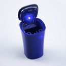 Cenicero portátil para coche con luz LED azul, energía Solar automática, taza para humo de cigarrillo, cenicero para accesorios de coche