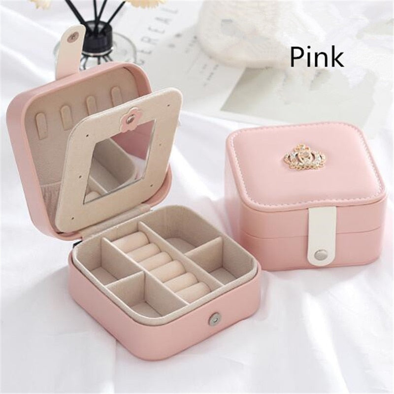 WE Oversize Premium 2Layers Leather Jewelry Organizer Box Necklaces Earrings Rings Large Storage Makeup Case With Lock for Women
