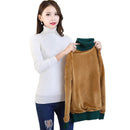 2021 Winter Plus Thick Velvet knit Sweater Bottoming shirt Velvet lining Warm Pullover Sweater female Fashion Thick Sweater