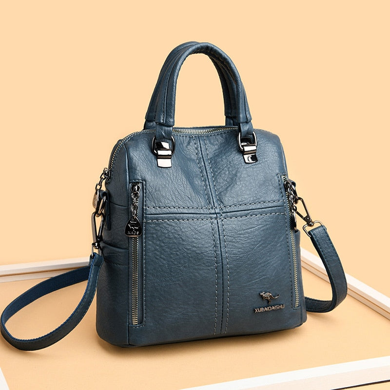 LANYIBAIGE, nueva mochila para mujer, bolsos multifunción, diseñador de cuero de alta calidad, bolso cruzado para mujer, mochilas escolares, mochilas de viaje