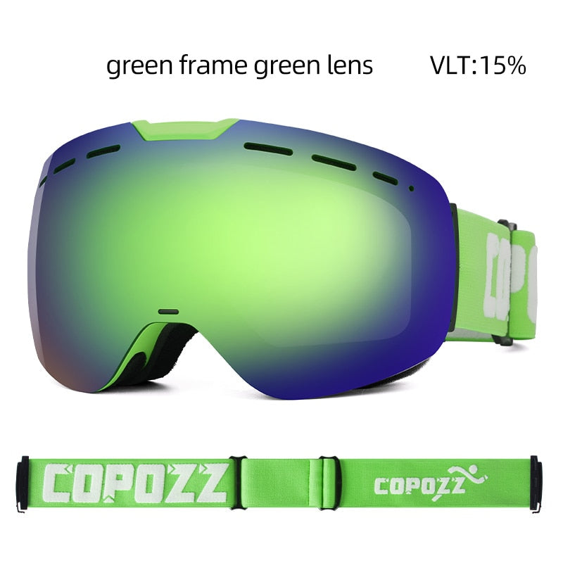 COPOZZ Rahmenlose Skibrille mit Magnetlinse Skateboard Skifahren Anti-Fog UV400 Snowboardbrille Herren Damen Skibrille Brillen