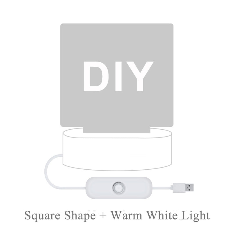 Dropshipping Foto/Text Customized 3D Nachtlicht Schreibtischlampe Holzsockel Weihnachten Valentinstag Geschenk USB Power Custom Lampe