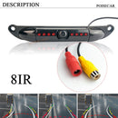 Short license plate Waterproof Universal 170 Wide Angle US License Plate Car Rear View Backup Parking Camera 8 IR Night Vision
