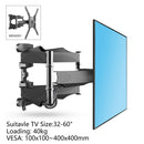 Soporte de TV de 6 brazos para 32-55 "MAX VESA 400x400mm LCD soporte de pared soporte de movimiento completo inclinación retráctil soporte de TV soporte retráctil