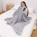 Nordic Photography Decorative Blanket Chenille Chunky Knitted Blanket Area Rug Mat Super Thick Soft Manual Weaving Blanket D30
