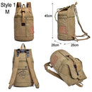 Mochila de lona con forma de cubo táctico para hombre, bolsas militares de gran capacidad con estampado de letras, bolsa redonda de escalada para viajes al aire libre XA678WD
