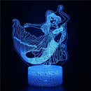 Beautiful Disney Mermaid Princes Ariel Cartoon LED Night Light Children Kids LED Nightlamp Girls Gifts 3d Decorative Table Lamp