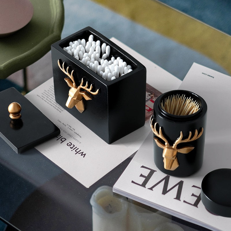 Deer Head Craft Toothpick Holder Tabel Storage Box Toothpick Dispenser Container Toothpick Dispenser