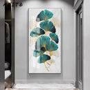 Green Golden Plant Leaf Abstract Poster Nordic Canvas Print Wall Art Painting Modern Picture Living Room Entrance Decoration