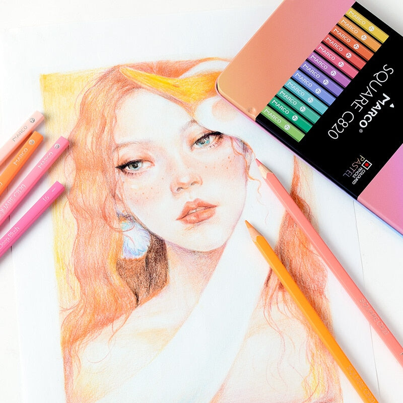 Andstal Marco 12/24/48 Colors SQUARE BODY Color Pencils Pastel/Classic oil/water Color Pencil Professional Colored Pencils