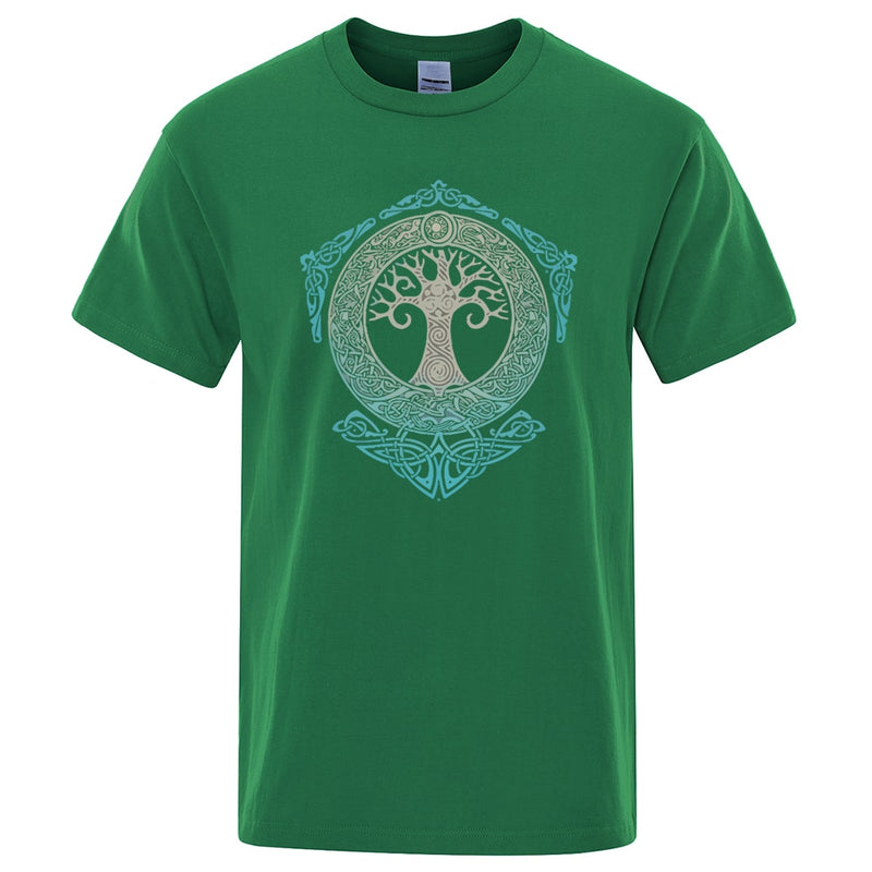 Yggdrasil T Shirt World Tree Men Tops Fashion Pattern Tee 2022 Summer Brand T-Shirt Odin Aesir Nordic Mythology Men&