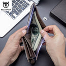 BULLCAPTAIN Genuine Leather Men's Wallet Coin Purse Small Wallet Retro Short Wallet British Casual Multifunction Wallet