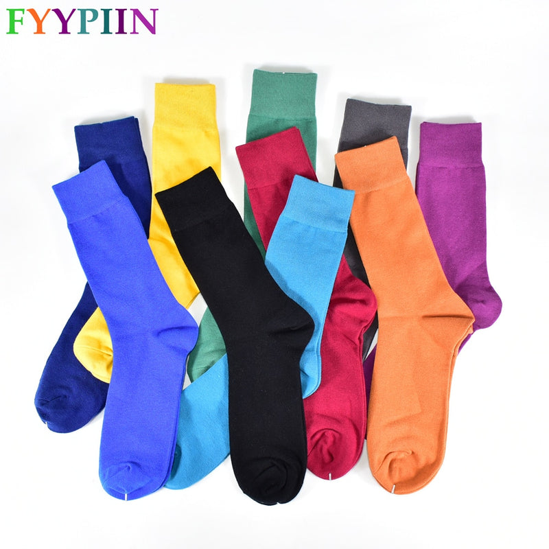 Men&#39;s Socks Cotton Breathable and Sweatproof Multicolor Four Seasons High Quality Black Dress Men&#39;s Crew Socks