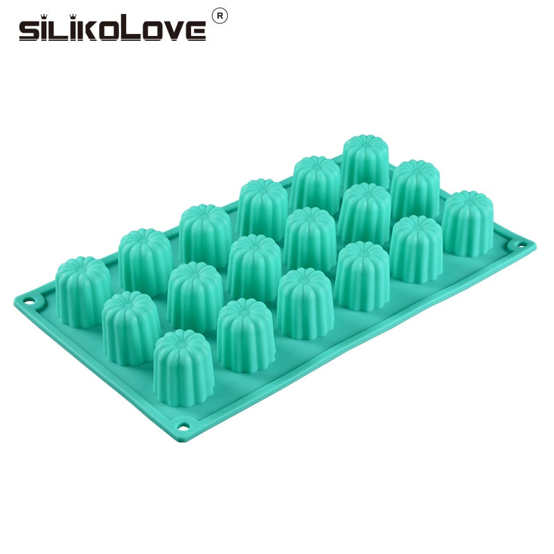 SILIKOLOVE 18 Cavity Silicone Mold for Baking Mini Muffin Cup Cakes Candies DIY Bakeware Tools