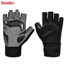 Boodun Men Weight Lifting Gloves Half Finger Gym Fitness Gloves with Wrist Wrap Support Crossfit Sport Training Workout Gloves