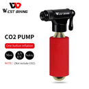 WEST BIKIING CO2 Pump Bike Mini Hand Pump MTB Road Bicycle Air Inflator Schrader Presta Valve Adapter Ball Cycling Accessories