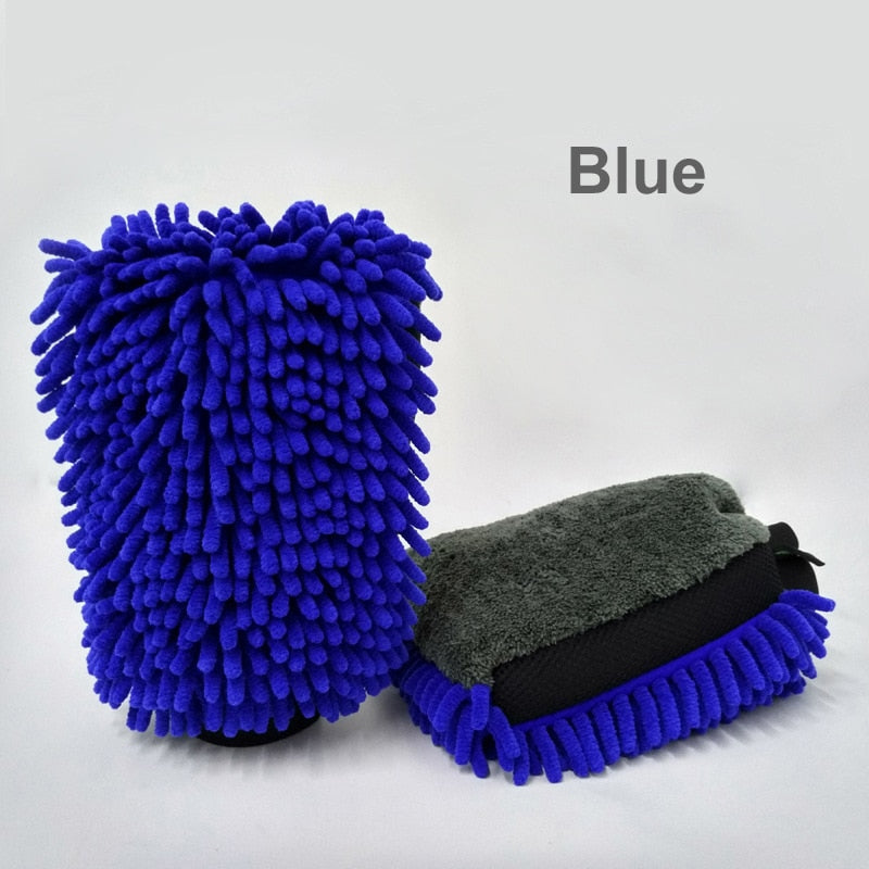 2 Pcs Ultra-Luxury Microfiber Car Wash Gloves Car Cleaning Tool Wheel Brush Multi-function Cleaning Brush Detailing