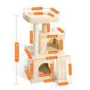 Cat Tree House Condo Cat’s Activity Center with Double Condo Indoor Soft Perch Fully Wrapped Scratching Sisal Post rascador gato