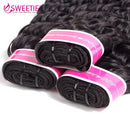 Sweetie Brazilian Deep Wave Bundles With Frontal Closure 100% Human Hair Weave 3 Or 4 Bundles with Ear To Ear Frontal Non-Remy