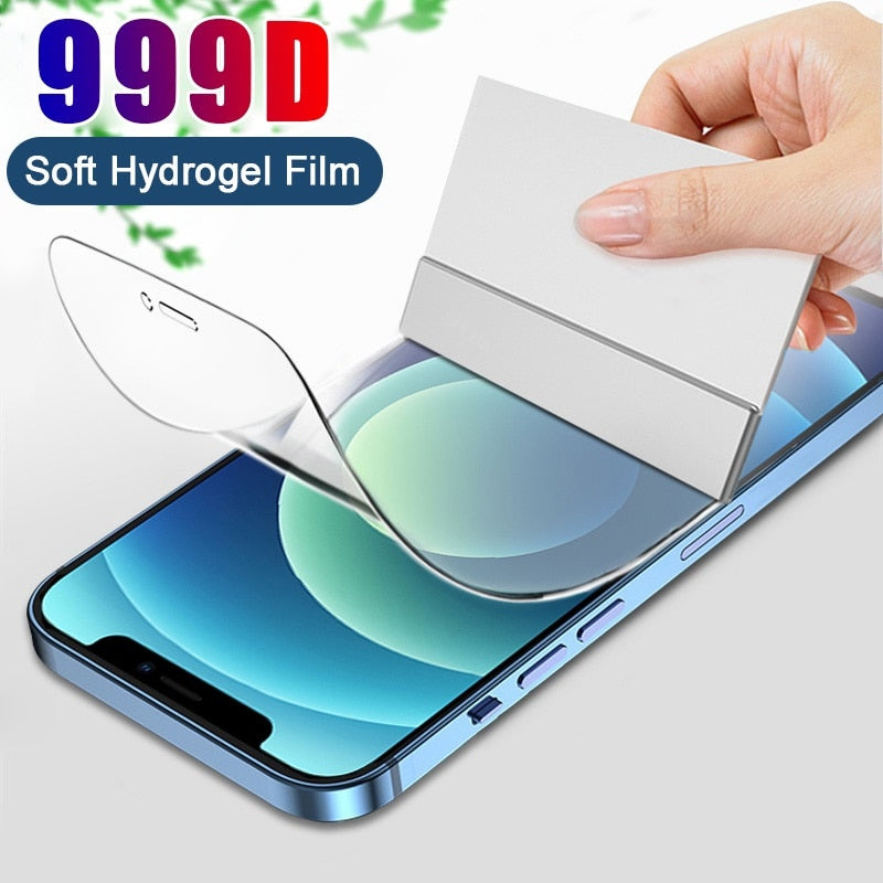 Protector de pantalla de película de hidrogel de cubierta completa 3D para iPhone 7 8 6 Plus para Apple iPhone X XR XS MAX 11 12 13 Pro Mini 2020