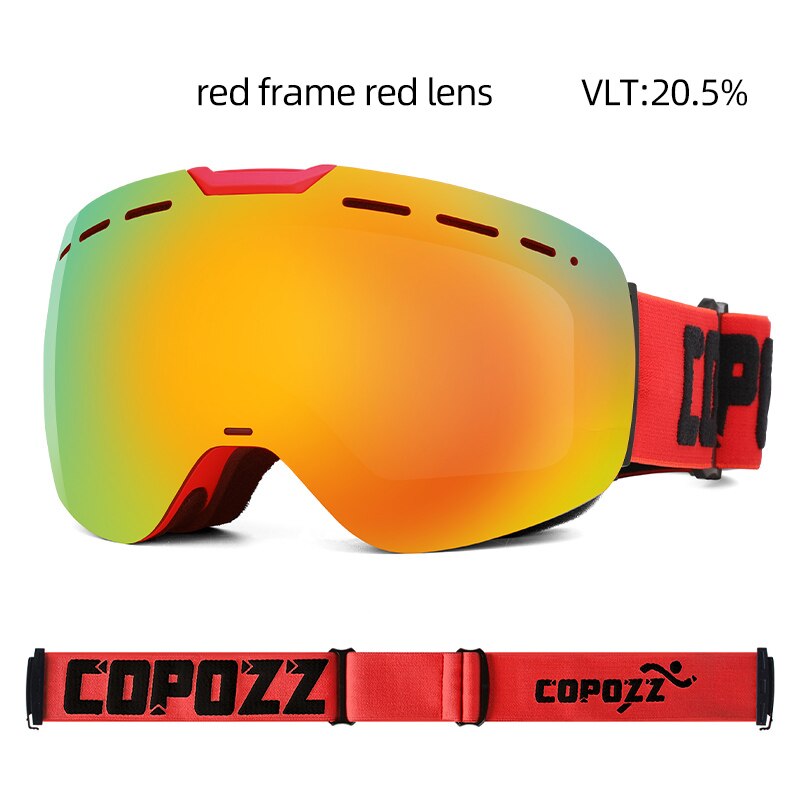 COPOZZ gafas de esquí sin marco con lente magnética monopatín esquí antivaho UV400 gafas de snowboard hombres mujeres gafas de esquí gafas