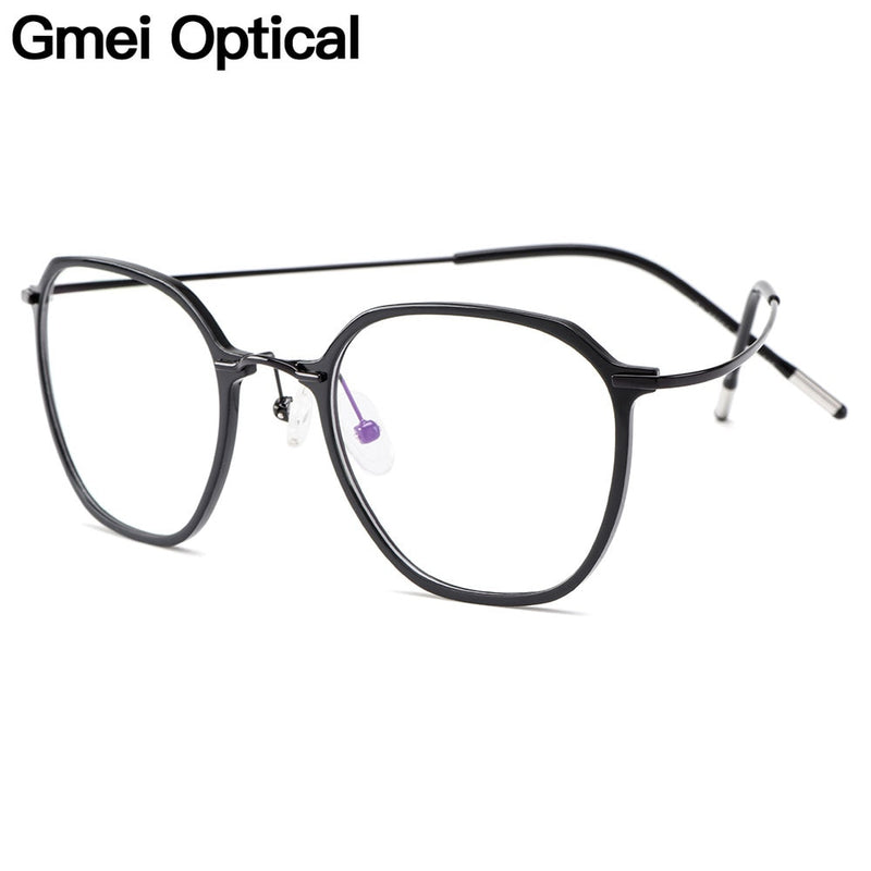 Gmei, gafas ópticas ultraligeras Beta de titanio, montura de gafas flexibles para mujer, gafas graduadas cuadradas, monturas ópticas para miopía M19001