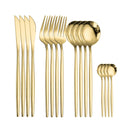 Tableware Gold Stainless Steel Cutlery Set 18/10 Travel Cutlery Silverware Dinner Knife Fork Spoon Flatware Set Dishwasher Safe