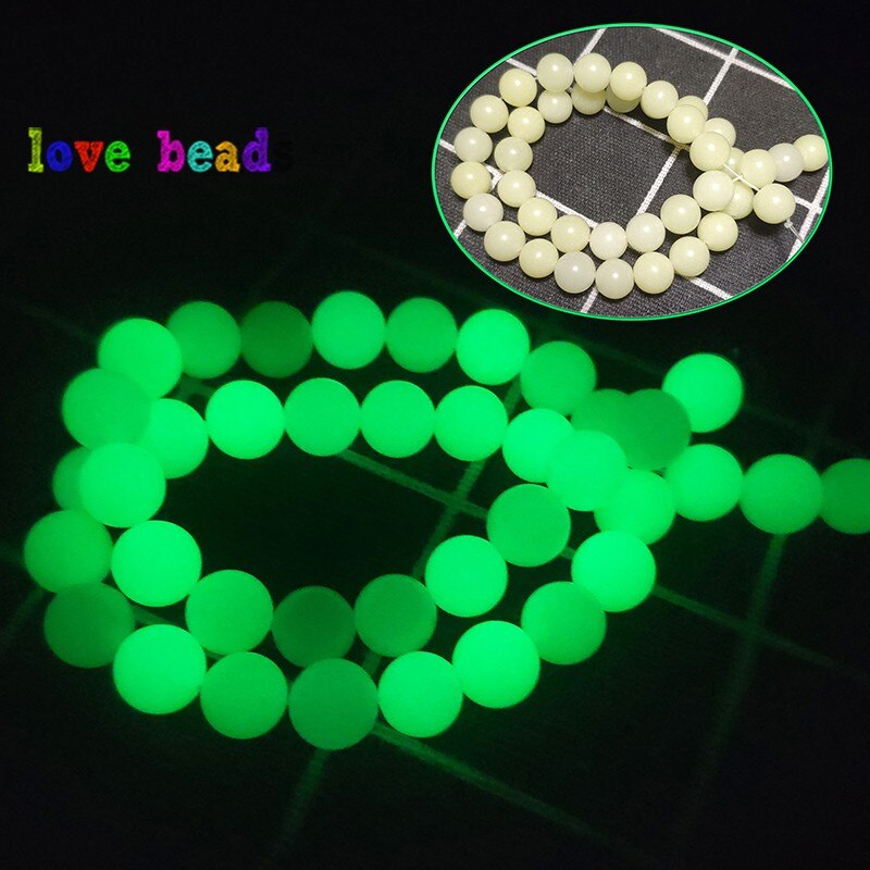 6/8/10mm Natural Stone Luminous Glowing In The Dark Round Beads for Jewelry Making DIY Bracelet Accessories 15inch Mineral Beads