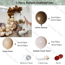 Retro Coffee Matte White Balloons Garland Arch Kit Boho Wedding Decoration Gender Reveal Birthday Baby Shower Decor Accessory