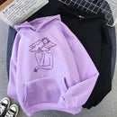 Sudadera con capucha de otoño para mujer, sudadera de manga larga con bolsillo y cordón, jerséis informales cálidos de gran tamaño, ropa de calle Harajuku