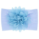 Nishine Soft Stretch Satin Rose Flower Baby Headband Newborn Knot Wide Nylon Headwraps Turban Girls Headwear Kids Photo Props